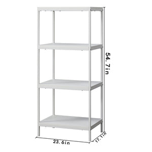 Caffoz 4-Tier Transitional Wood Bookshelf with Open Shelves White