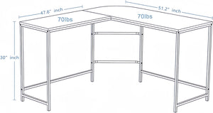 Caffoz Home Office Writing Computer Desk with 2 Storage Drawers, Smoky Oak