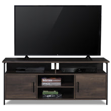 Load image into Gallery viewer, Caffoz 58&quot; Home Entertainment Center Wood Media TV Stand, Storage Console, Cabinet for Living Room, Fits up to 60&quot; TV, Smoky Oak