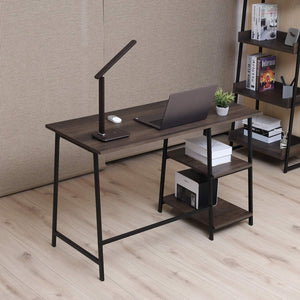 Caffoz 48" Computer Desk with Storage Shelf, Smoky Oak