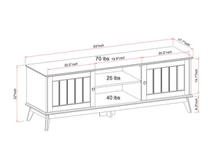 Newport Series Golden Oak 63' TV Stand