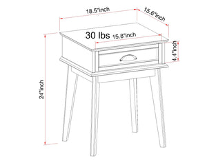 Newport Series Smoke Oak End Table with Drawer