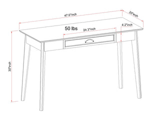 Newport Series Golden Oak Writing Desk with USB Hub