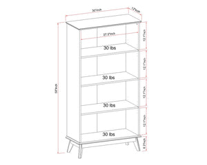 Newport Series Golden Oak 4 Tier Bookcase