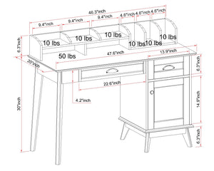 Newport Series Golden Oak Writing Desk with Hutch