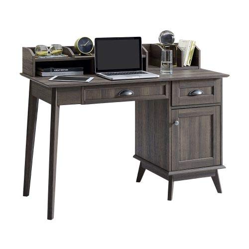 Newport Series Smoke Oak Writing Desk with Hutch