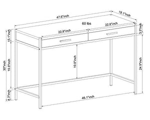 Brooklyn Series Oak Brown Writing Desk with Drawers