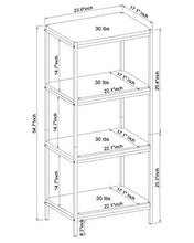 Load image into Gallery viewer, Brooklyn Series Oak Brown 4 Tier Bookshelf