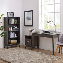 Load image into Gallery viewer, Newport Series Smoke Oak Writing Desk with USB Hub