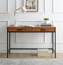 Load image into Gallery viewer, Brooklyn Series Oak Brown Writing Desk with Drawers