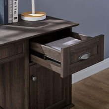 Load image into Gallery viewer, Newport Series Smoke Oak Writing Desk with Hutch