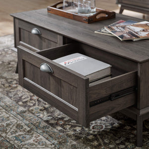 Newport Series Smoke Oak Coffee Table with Drawers