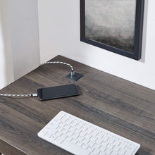 Load image into Gallery viewer, Newport Series Smoke Oak Writing Desk with USB Hub