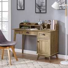 Load image into Gallery viewer, Newport Series Golden Oak Writing Desk with Hutch