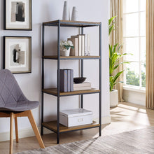 Load image into Gallery viewer, Brooklyn Series Oak Brown 4 Tier Bookshelf