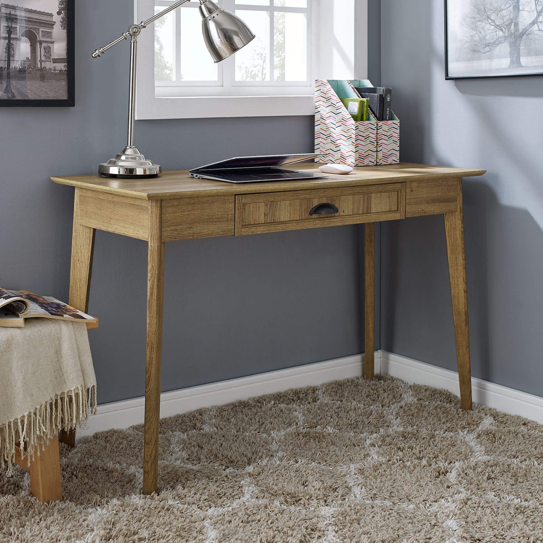 Newport Series Golden Oak Writing Desk with USB Hub