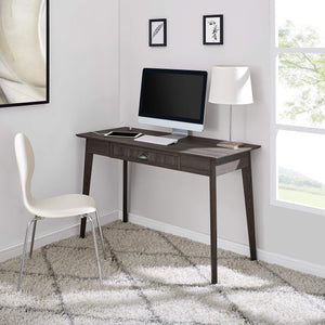 Newport Series Smoke Oak Writing Desk with USB Hub