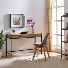 Load image into Gallery viewer, Brooklyn Series Oak Brown Writing Desk with Drawers