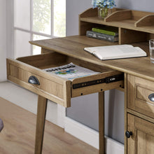 Load image into Gallery viewer, Newport Series Golden Oak Writing Desk with Hutch