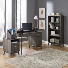 Load image into Gallery viewer, Newport Series Smoke Oak Writing Desk with Hutch